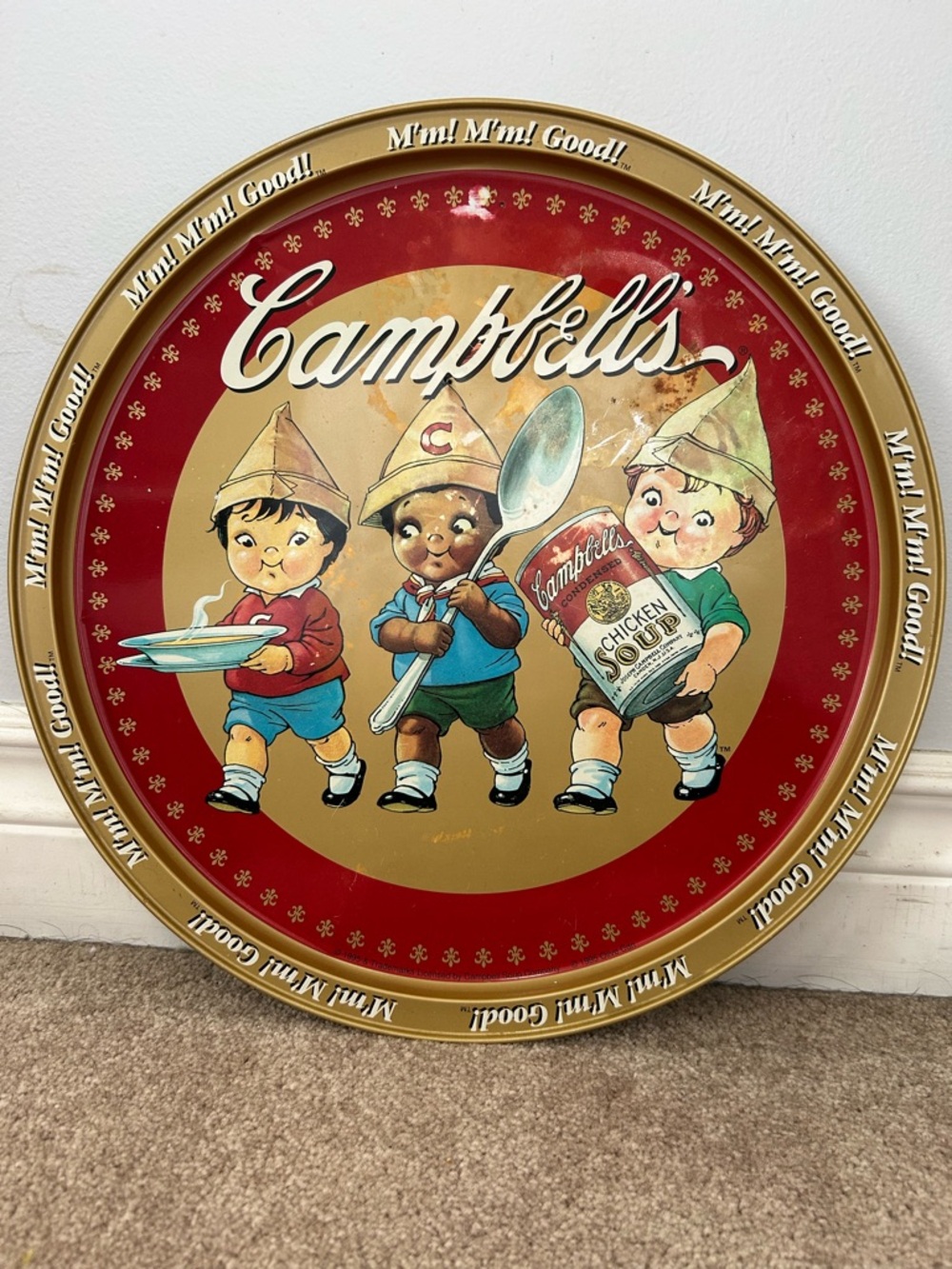 Campbell's Vintage Tin Serving Tray - Red & Gold